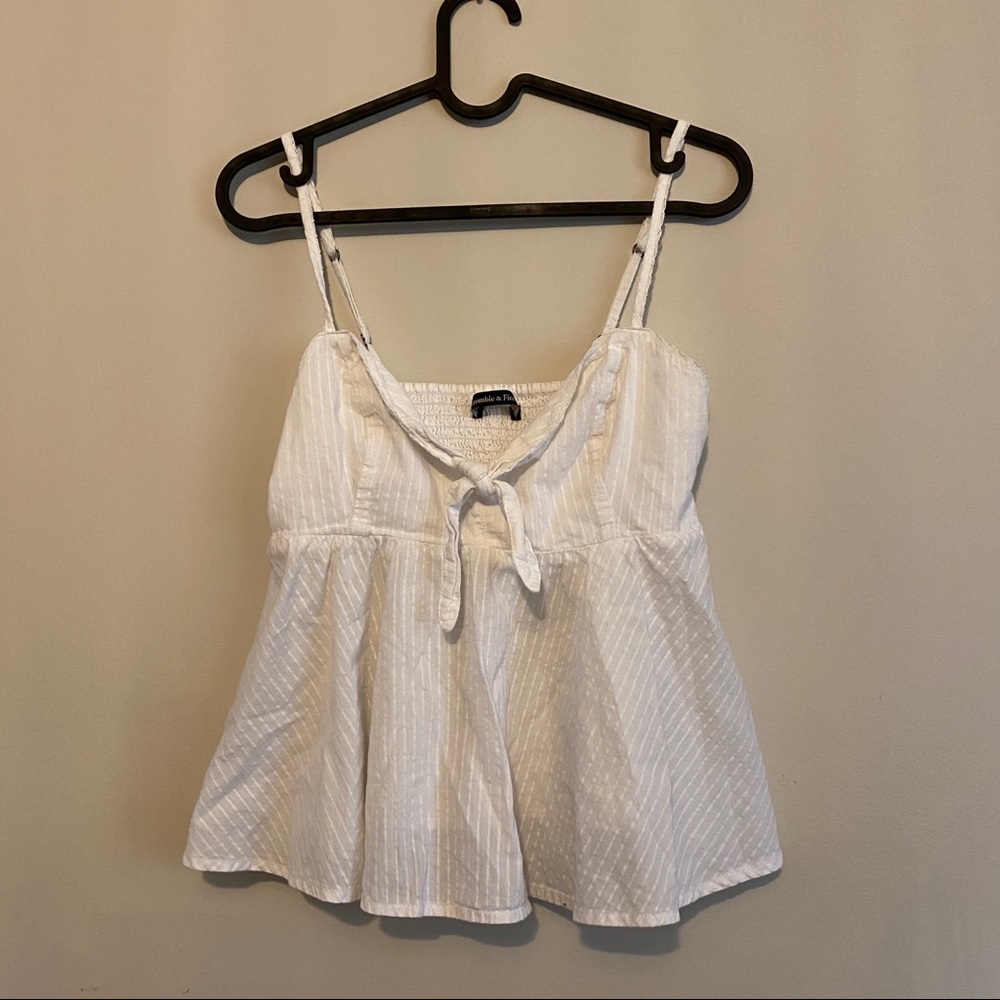 Abercrombie & Fitch White Babydoll Cami with Bow